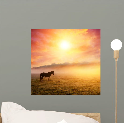 Horses Grazing Pasture Wall Mural