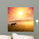 horses grazing on pasture Wall Mural