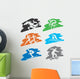 Sport icons on the grunge background Wall Decal