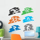 Sport icons on the grunge background Wall Decal