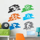 Sport icons on the grunge background Wall Decal