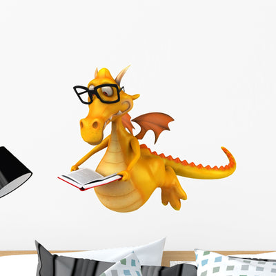 Fun Dragon Wall Decal shown on a wall
