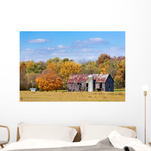Old Barn in Autumn Wall Mural