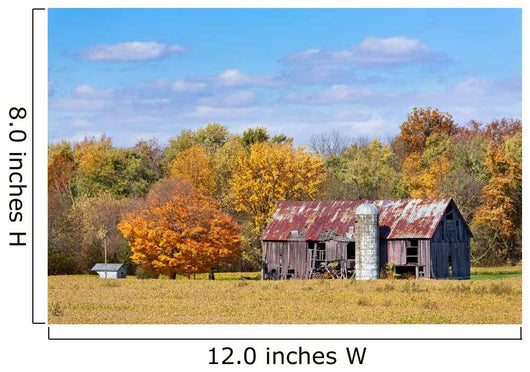 Old Barn in Autumn Wall Mural