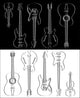 set of guitar and violin Wall Mural