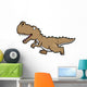 Vector illustration of cartoon dinosaur running Wall Decal