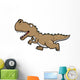 Vector illustration of cartoon dinosaur running Wall Decal