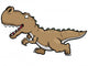 Vector illustration of cartoon dinosaur running Wall Decal