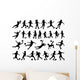 Children Playing Soccer Vector Wall Stickers