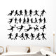Children Playing Soccer Vector Wall Stickers