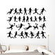 Children Playing Soccer Vector Wall Stickers