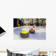 Curling stones on an indoor rink Wall Mural