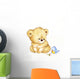 Cute Teddy bear and bird Wall Decal