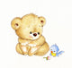 Cute Teddy bear and bird Wall Decal