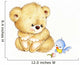 Cute Teddy bear and bird Wall Decal