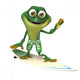 Frog surfing Wall Decal