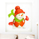 Snowman, vector icon Wall Decal