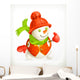 Snowman, vector icon Wall Decal