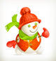 Snowman, vector icon Wall Decal