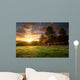 Picturesque landscape, fenced ranch at sunrise Wall Mural
