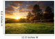 Picturesque landscape, fenced ranch at sunrise Wall Mural
