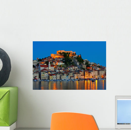 Nighttime Croatian City Wall Mural