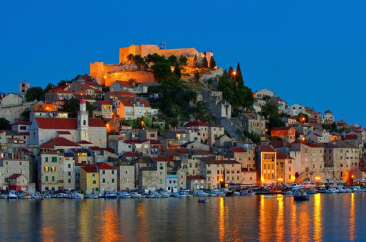 Nighttime Croatian City Wall Mural