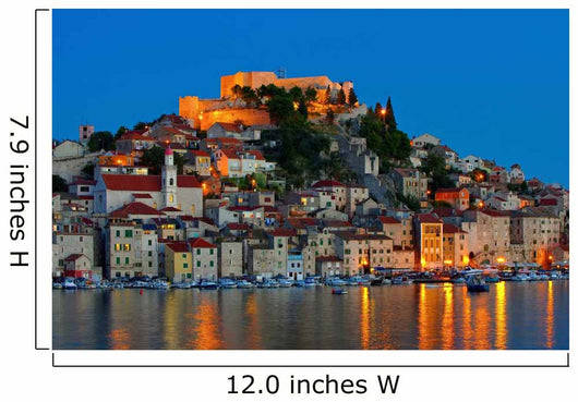 Nighttime Croatian City Wall Mural