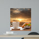 Sunrise over the Paris with morning brekfast in France Wall Mural
