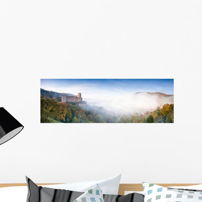 German Countryside Castle Wall Mural Panoramic shown on a wall