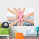 close up of hands with cancer awareness symbol Wall Mural
