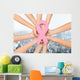 close up of hands with cancer awareness symbol Wall Mural