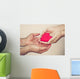 hands holding a red heart Wall Mural