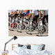 Stationary spinning bicycles outdoor in a sunny day. aerobic Wall Mural