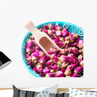 Dried Rose Petals for Wall Decal shown on a wall
