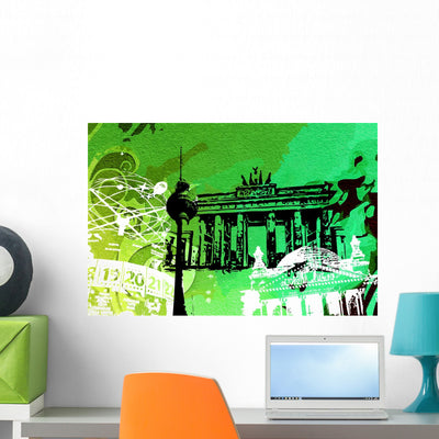 Berlin Art Design Illustration shown on a wall