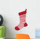 Peppermint Christmas Stocking Wall Decal