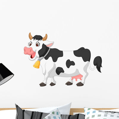 Cartoon Cow shown on a wall