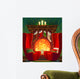 Fireplace Christmas Card Wall Mural