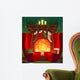Fireplace. Christmas card Wall Mural