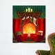 Fireplace. Christmas card Wall Mural