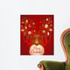 Reindeer with christmas decorated horns. Greeting card Wall Mural