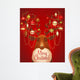 Reindeer with christmas decorated horns. Greeting card Wall Mural