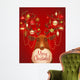 Reindeer with christmas decorated horns. Greeting card Wall Mural