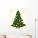 Christmas tree card. Vector illustration Wall Decal
