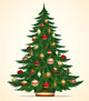 Christmas tree card. Vector illustration Wall Decal
