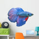 Blue Fighting Fish Wall Decal