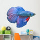 Blue Fighting Fish Wall Decal