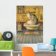 Cute cow washing herself Wall Mural