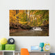 Waterfall In Autumn Wall Mural